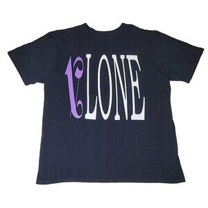 Vlone x Palm Angles Purple Black White T-Shirt Streetwear USA Cotton Men Size XL